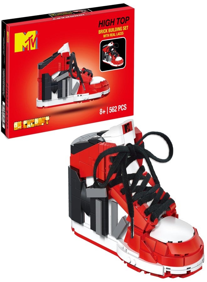 Brickcraft Officially Licensed MTV Icon Sneaker with Shoe Laces in Shoe Box Packaging 561 Pieces Multicolored Brick Building Set - Image 1
